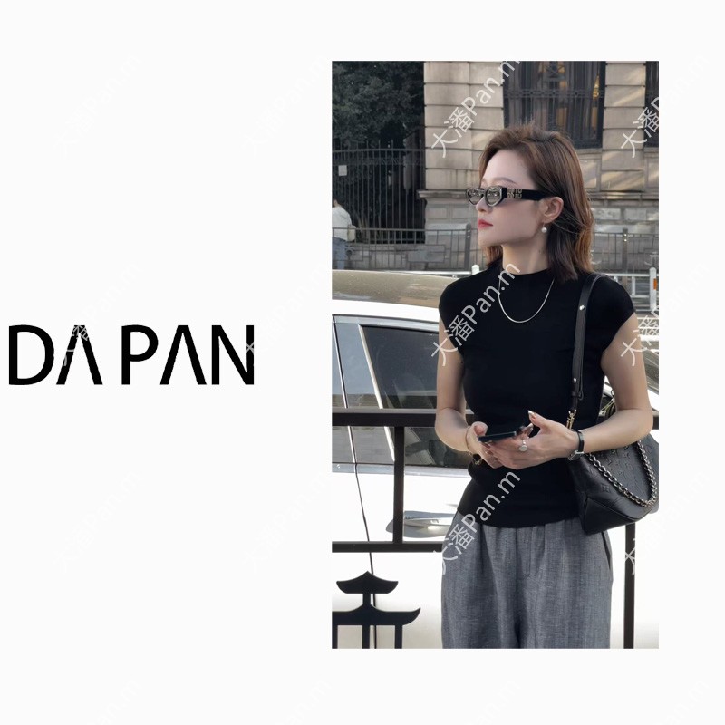 DA PAN【天鹅颈】100%天丝莱赛尔垂坠有型圆领微透小飞袖95203019