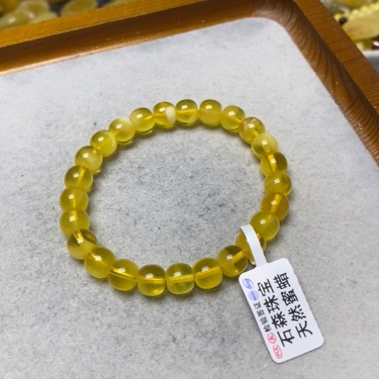 蜜蜡裸石未镶嵌手串