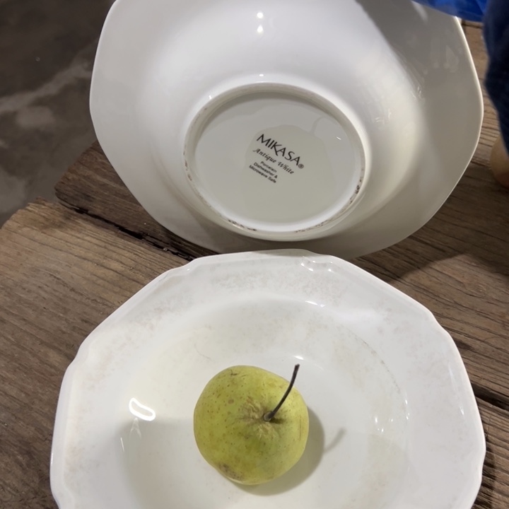 国营尾货四厂三角碗三个煤烧库存尾货出口美国荷口汤盘一对口径23