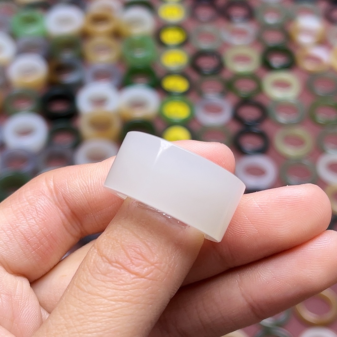 和田玉戒指未镶嵌18.2 冰白