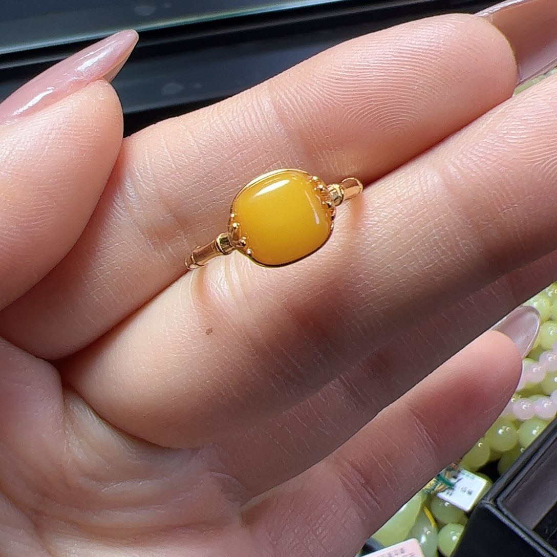 蜜蜡银S925镶嵌耳饰