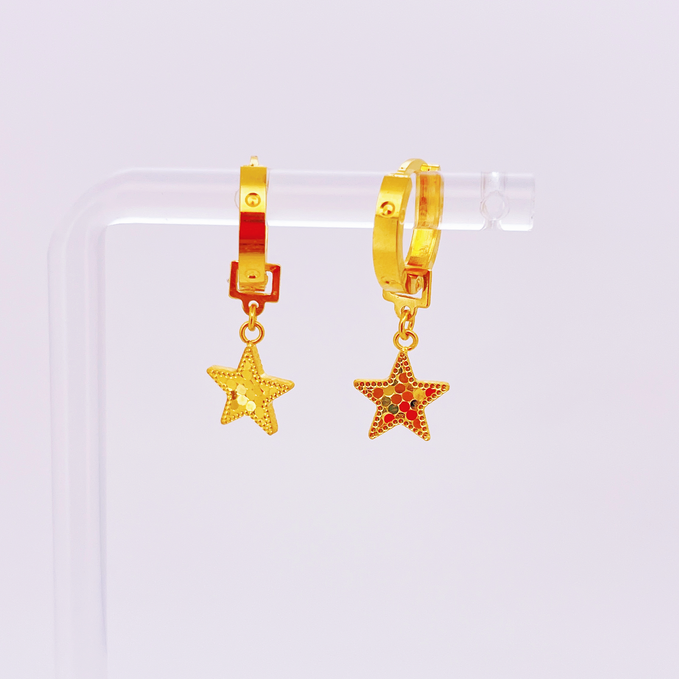 足金999黄金星星耳坠3.67