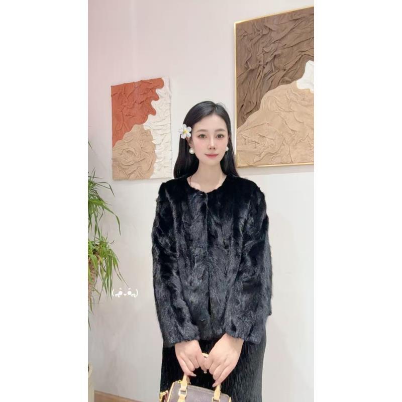 【美尚公主】经典圆领新款水貂新款时尚气质外套88653