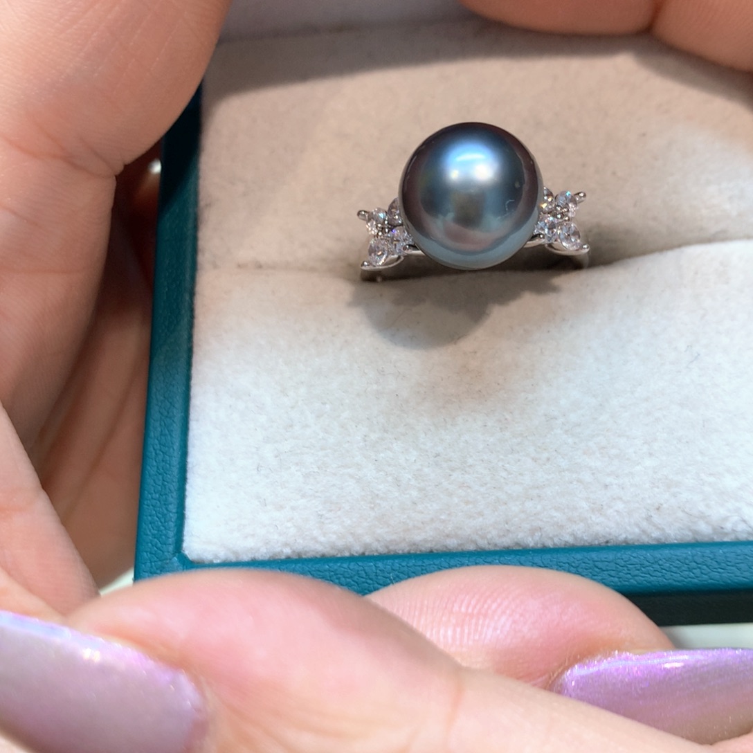 海水珍珠戒指银S925镶嵌