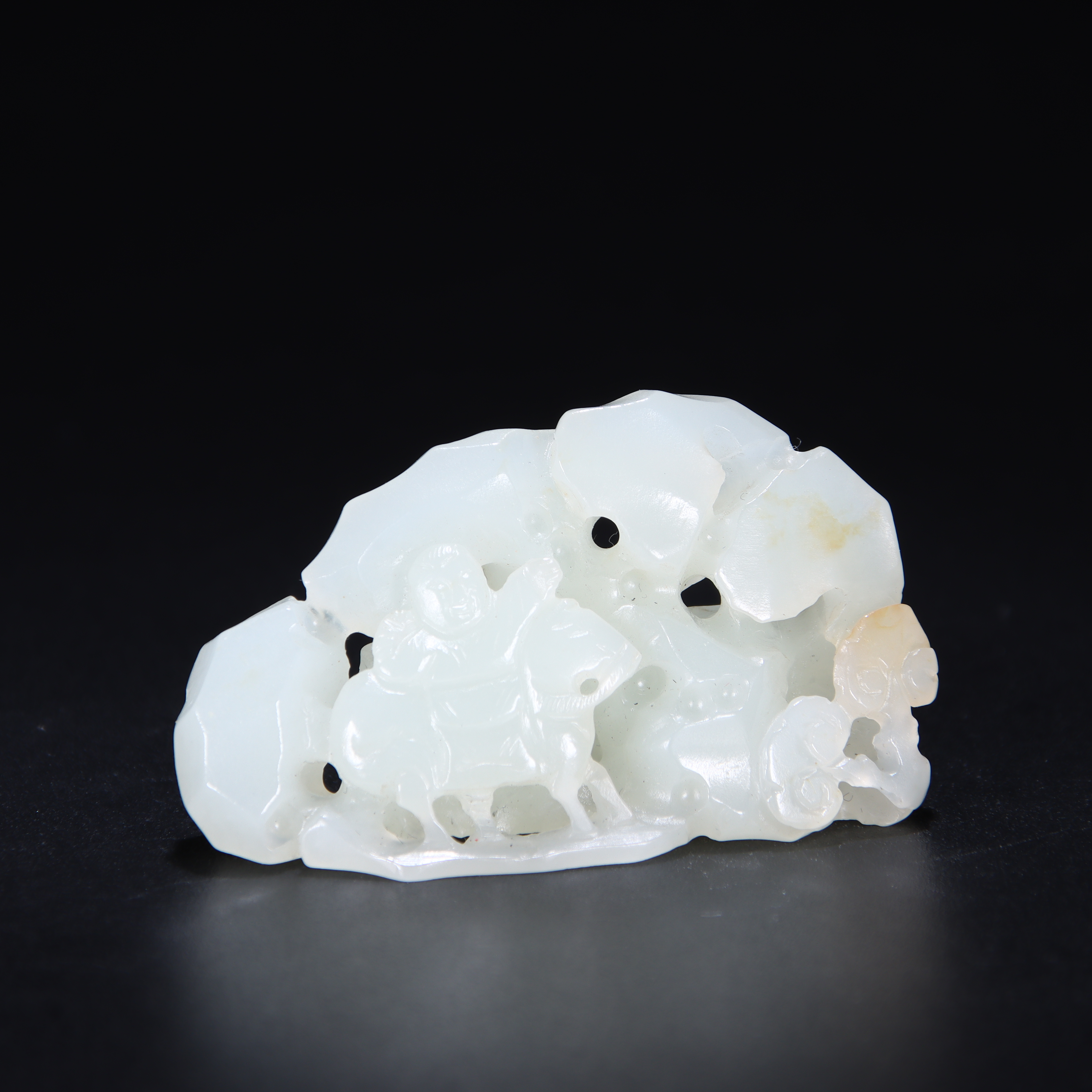 清和田玉骑马出游文房山子-CS