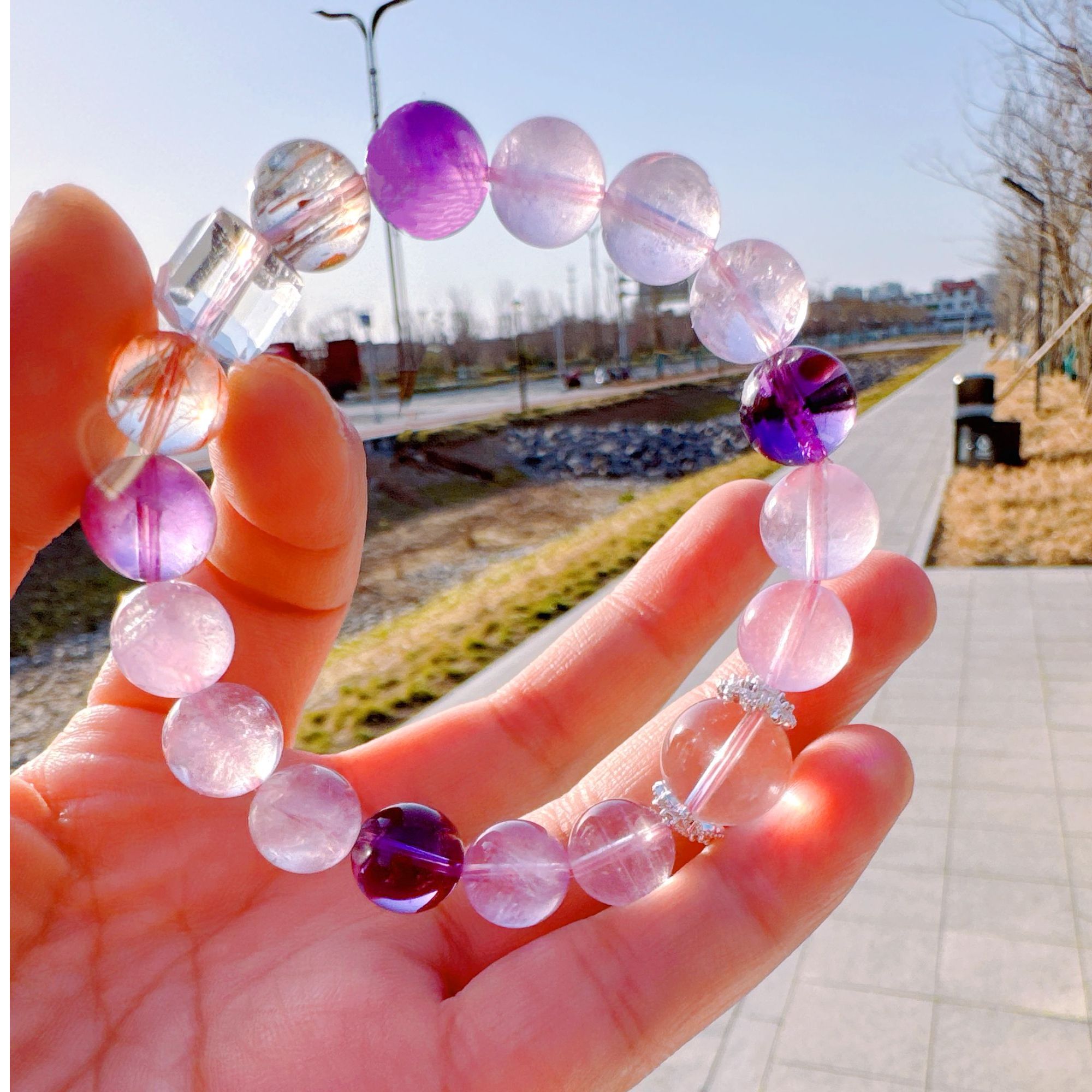 天然紫水晶手串乌拉圭紫水晶巴西紫水晶薰衣草紫水晶超七九紫离火