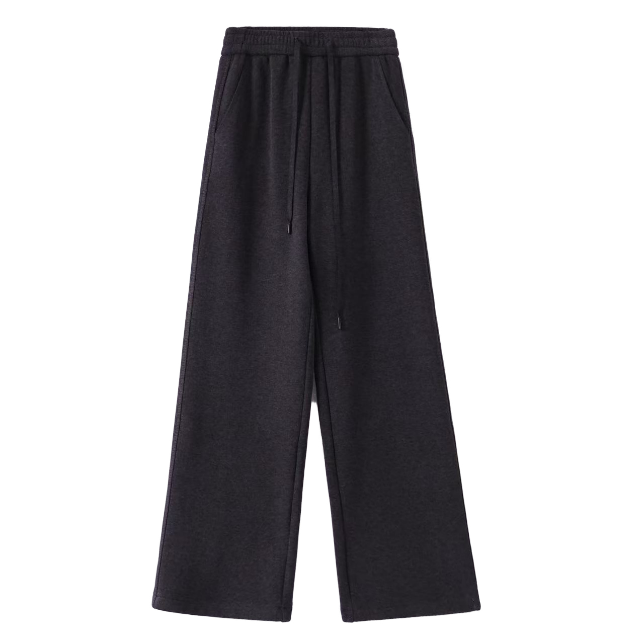 新品窄版抽绳直筒裤遮肉抗寒显瘦舒适时尚休闲裤松紧腰-98562百搭