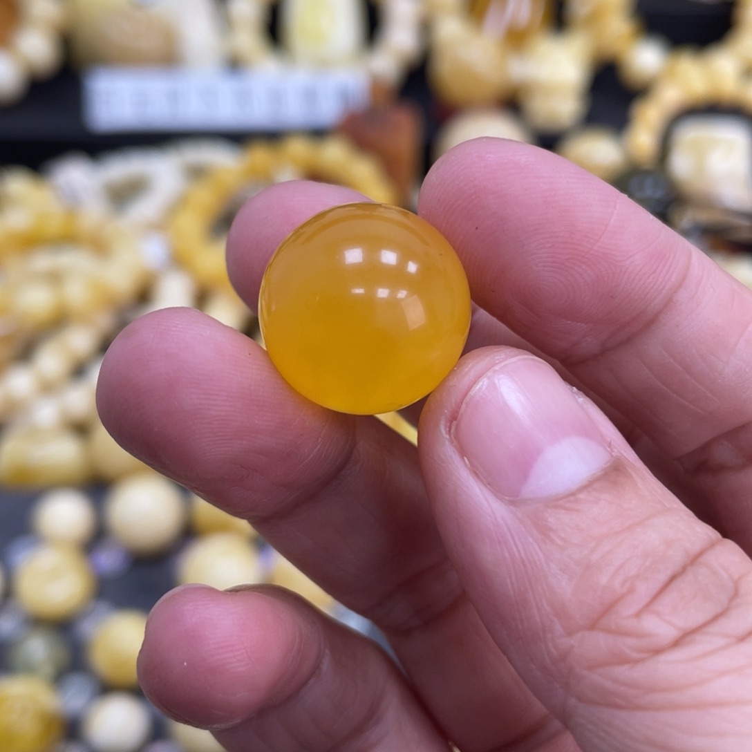 琥珀珠宝奇石未镶嵌17.7mm焦皮