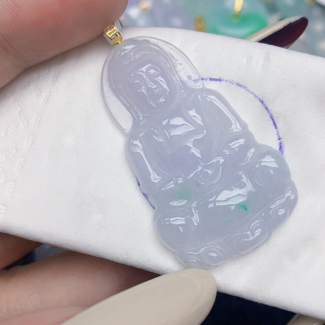 翡翠18K金镶嵌颈饰天然缅甸翡翠a货百元以上9元证书费自理