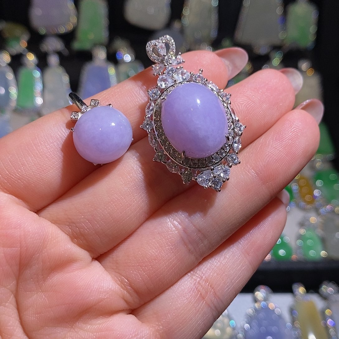 翡翠银S925镶嵌颈饰M***a天然翡翠