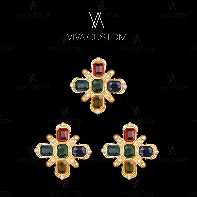 复古方形气质十字套装