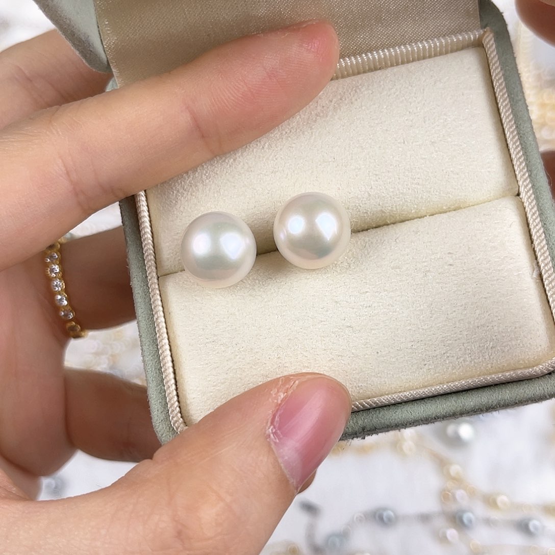 淡水珍珠耳饰银S925镶嵌