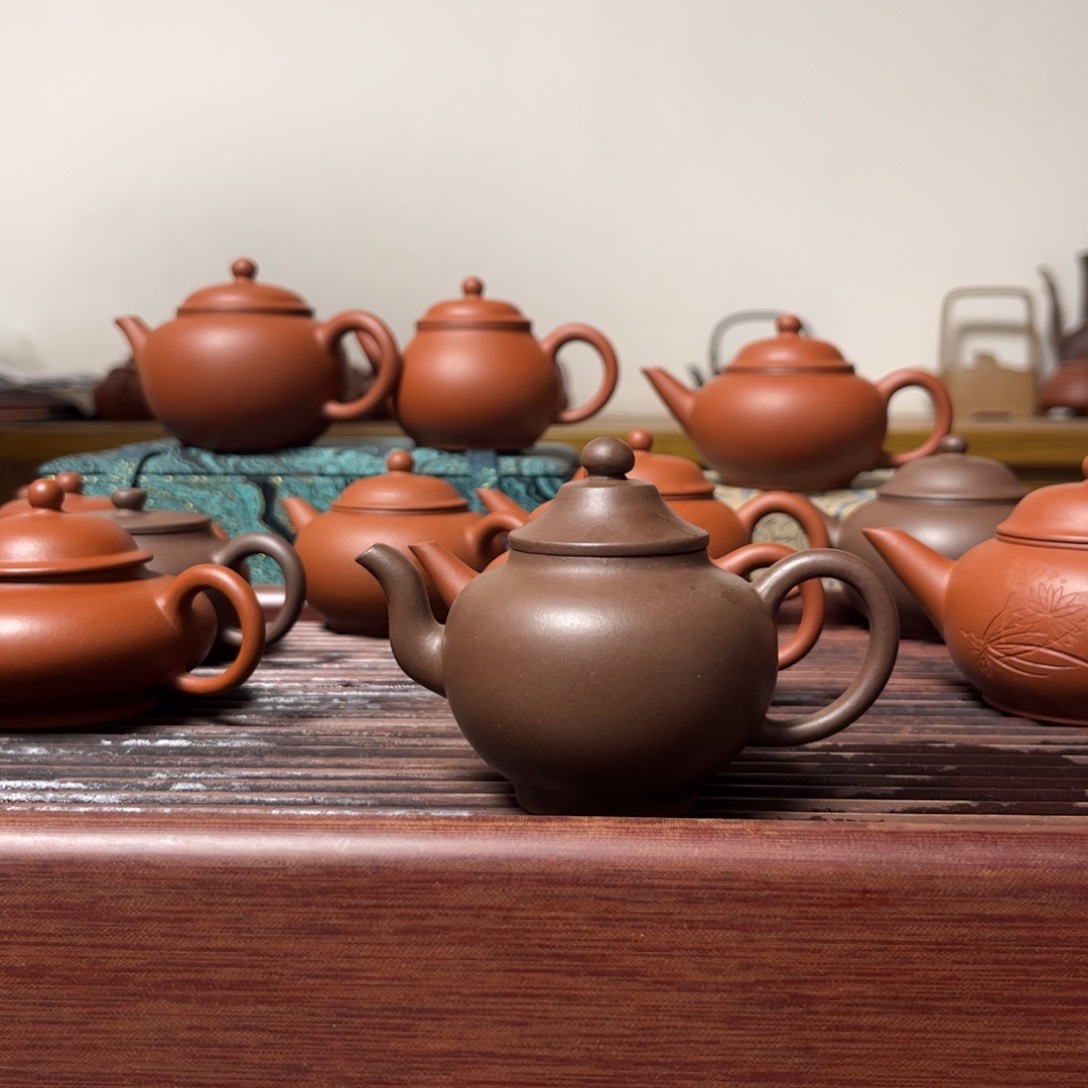 茶壶紫砂?*久仿全手紫泥笠帽小宫灯