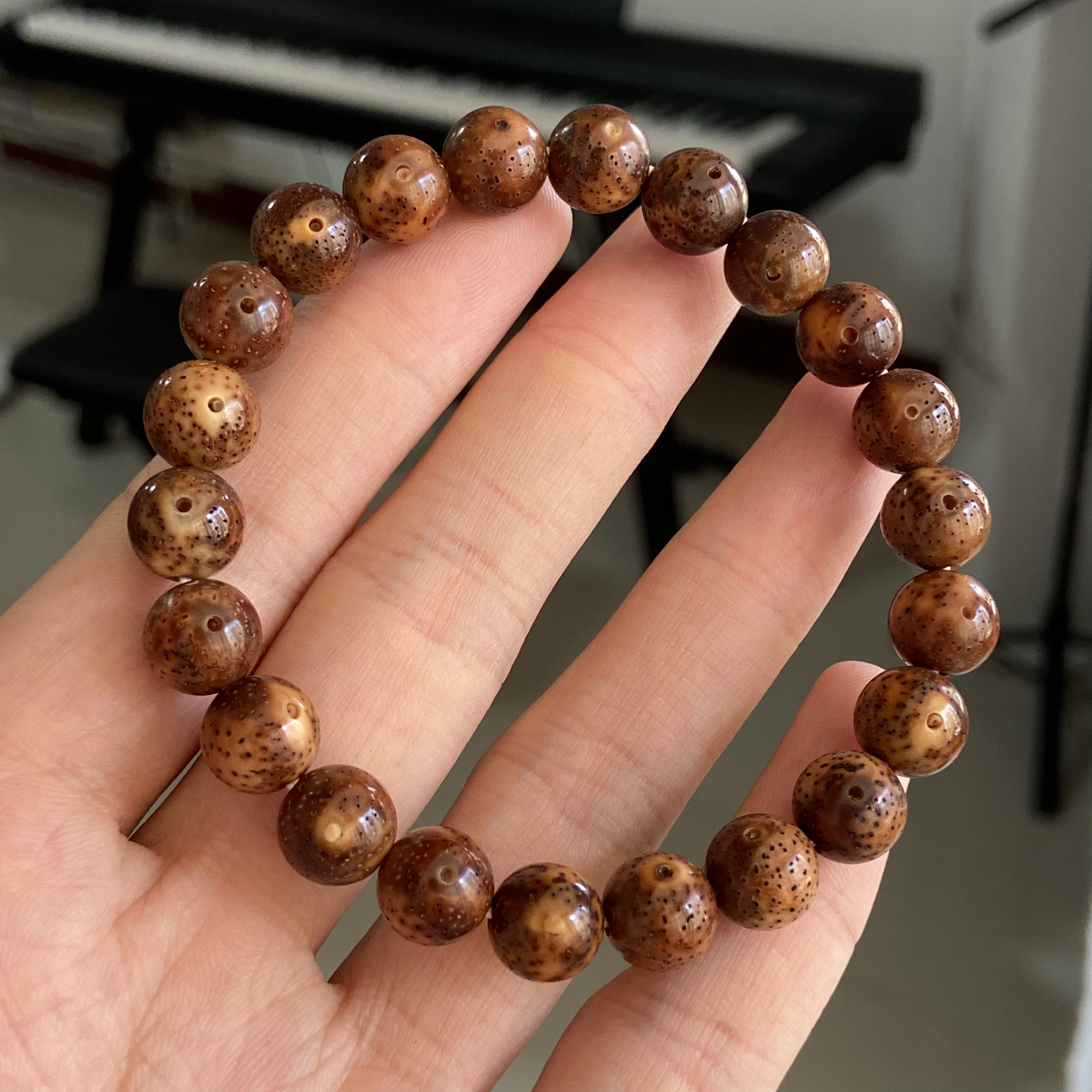 毕业 10圆珠手串 大年份陈籽虎皮玉化 高油高密 月朗星稀小细星