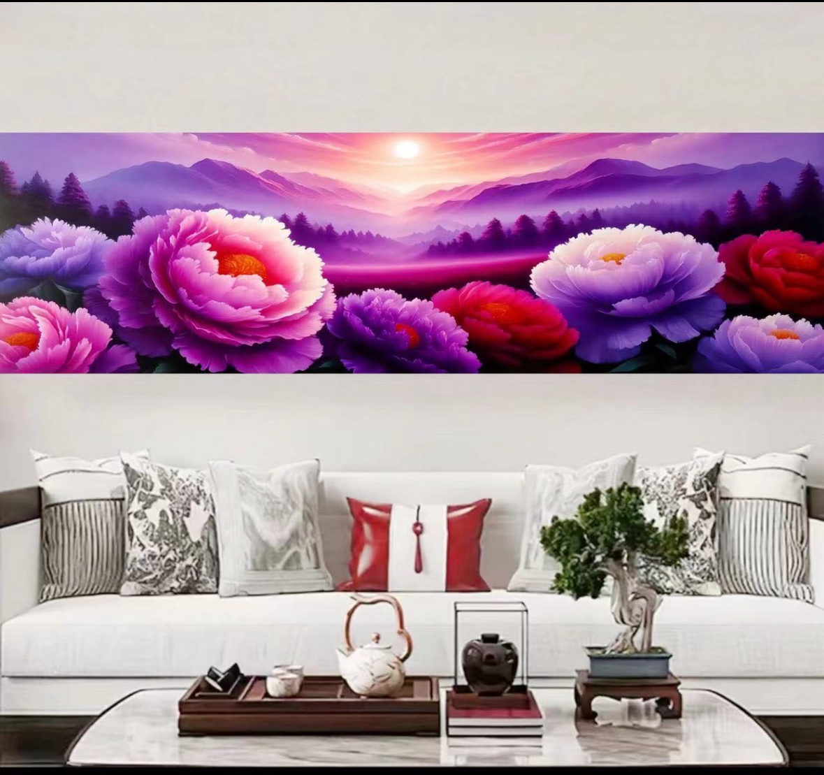 定制款成品十字绣：雾里看花180×60大格满绣