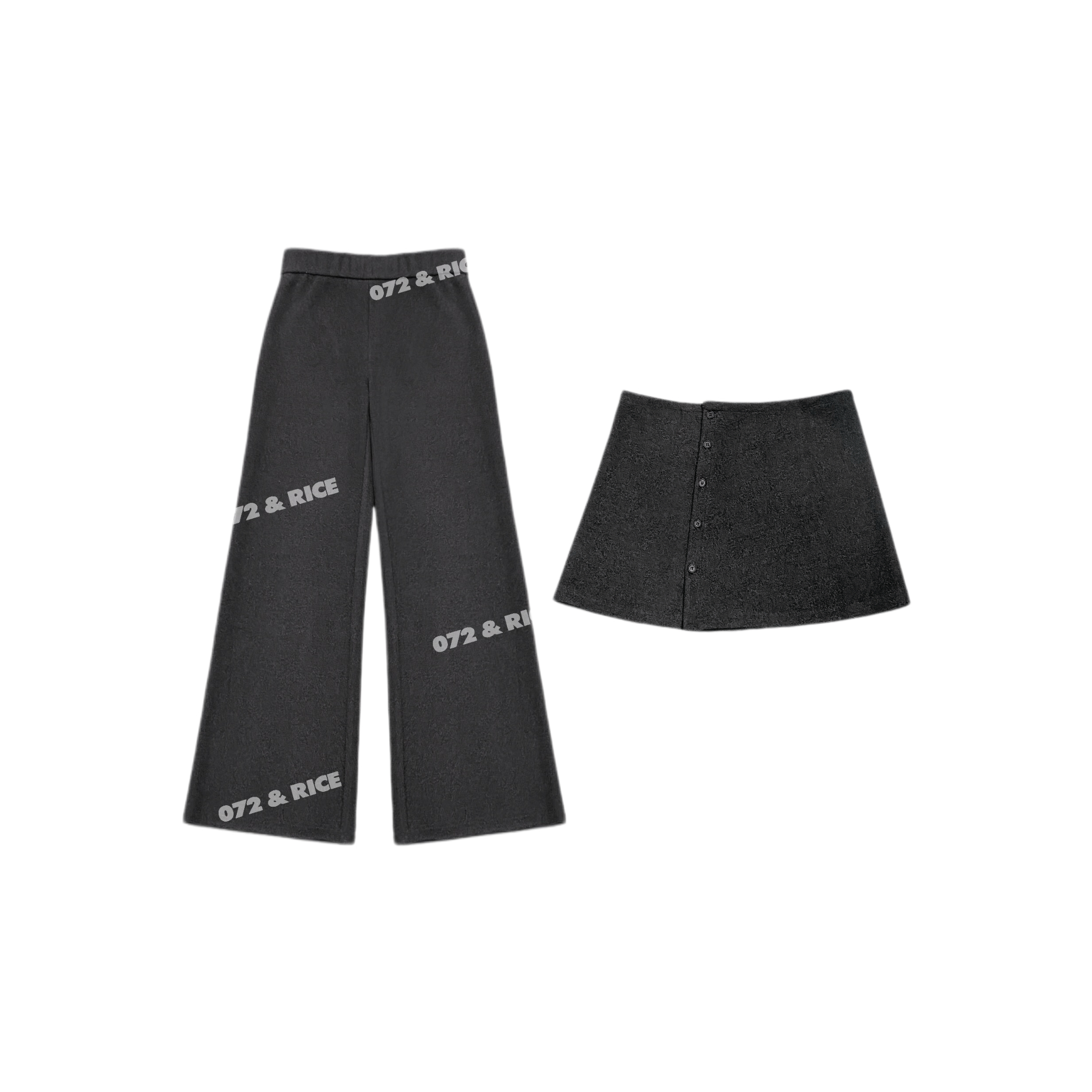 072 & RICE【无忧裤】秋冬休闲常规屁帘可拆卸喇叭西长裤 N-32FD01