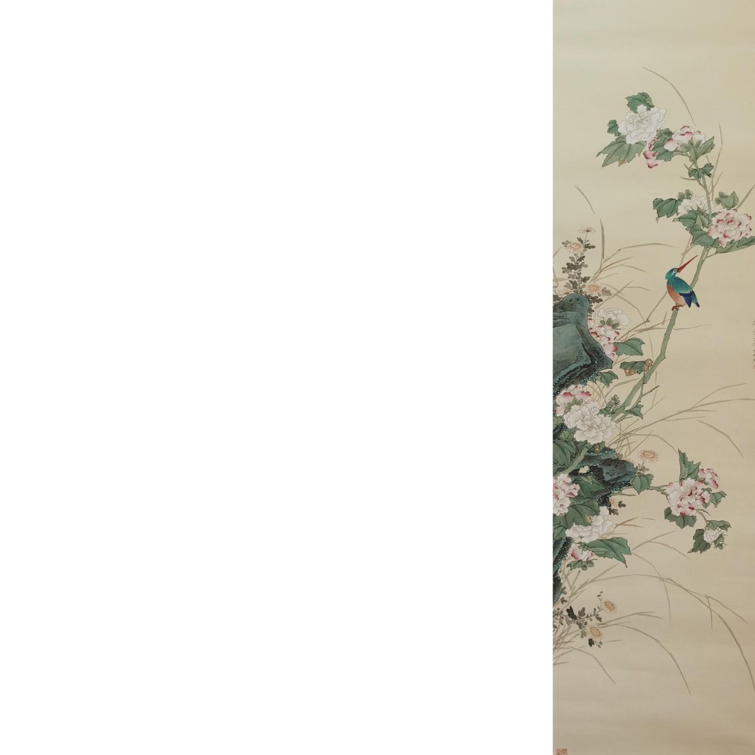 【辽拍】V250709-2-385《花鸟》（4.6平尺) 纸本镜片 DD25