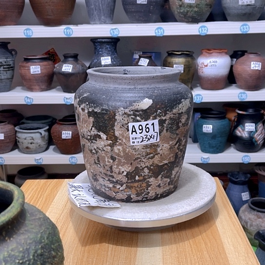 红陶手工制作工艺花盆