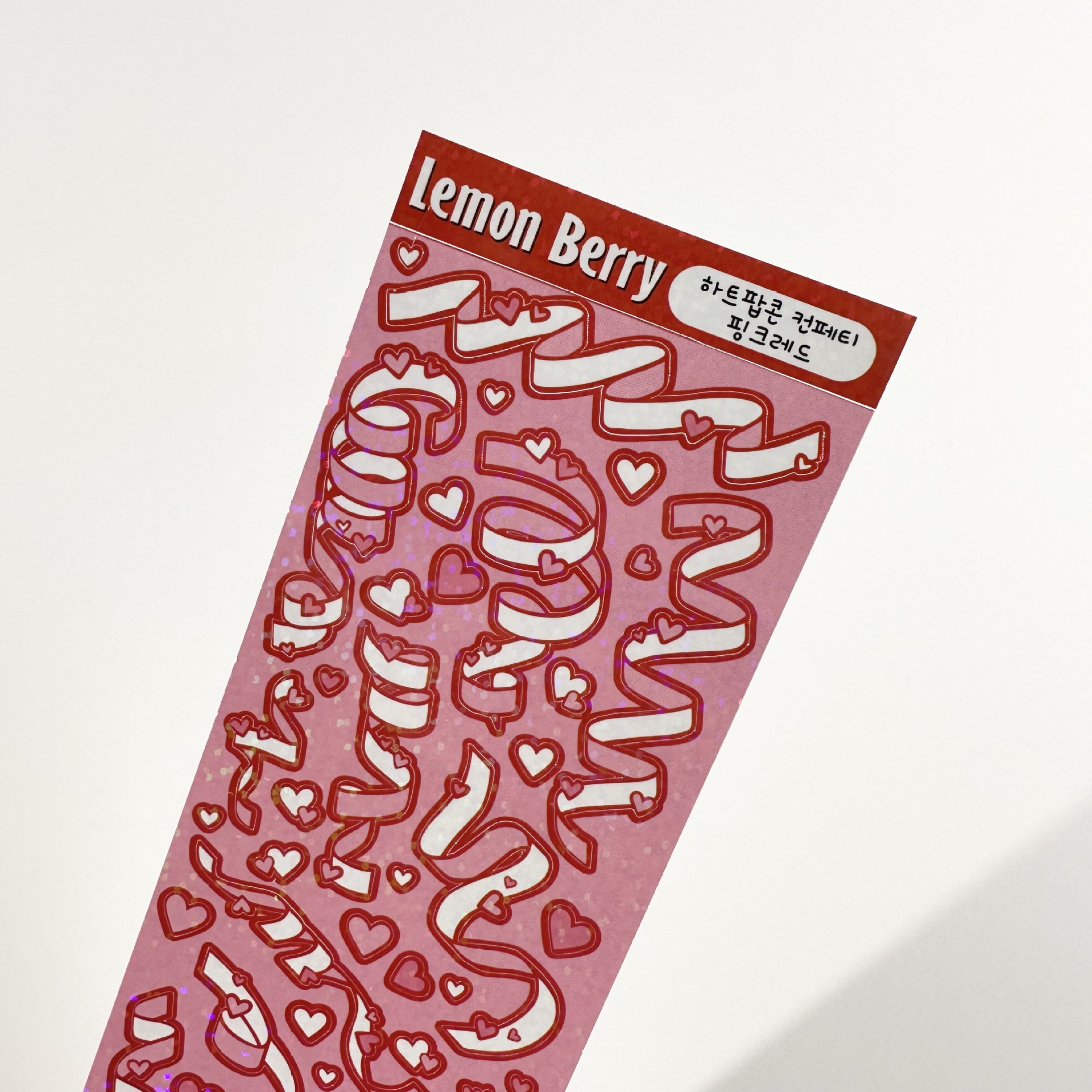 ins爱心飘带贴纸小卡韩国帖纸咕手账卡贴纸闪闪素材手帐装饰DIY