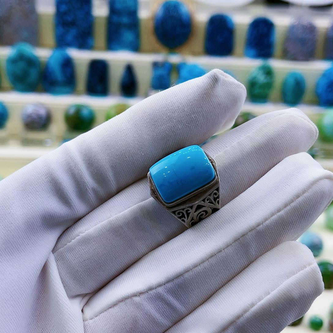 绿松石挂件银S925镶嵌