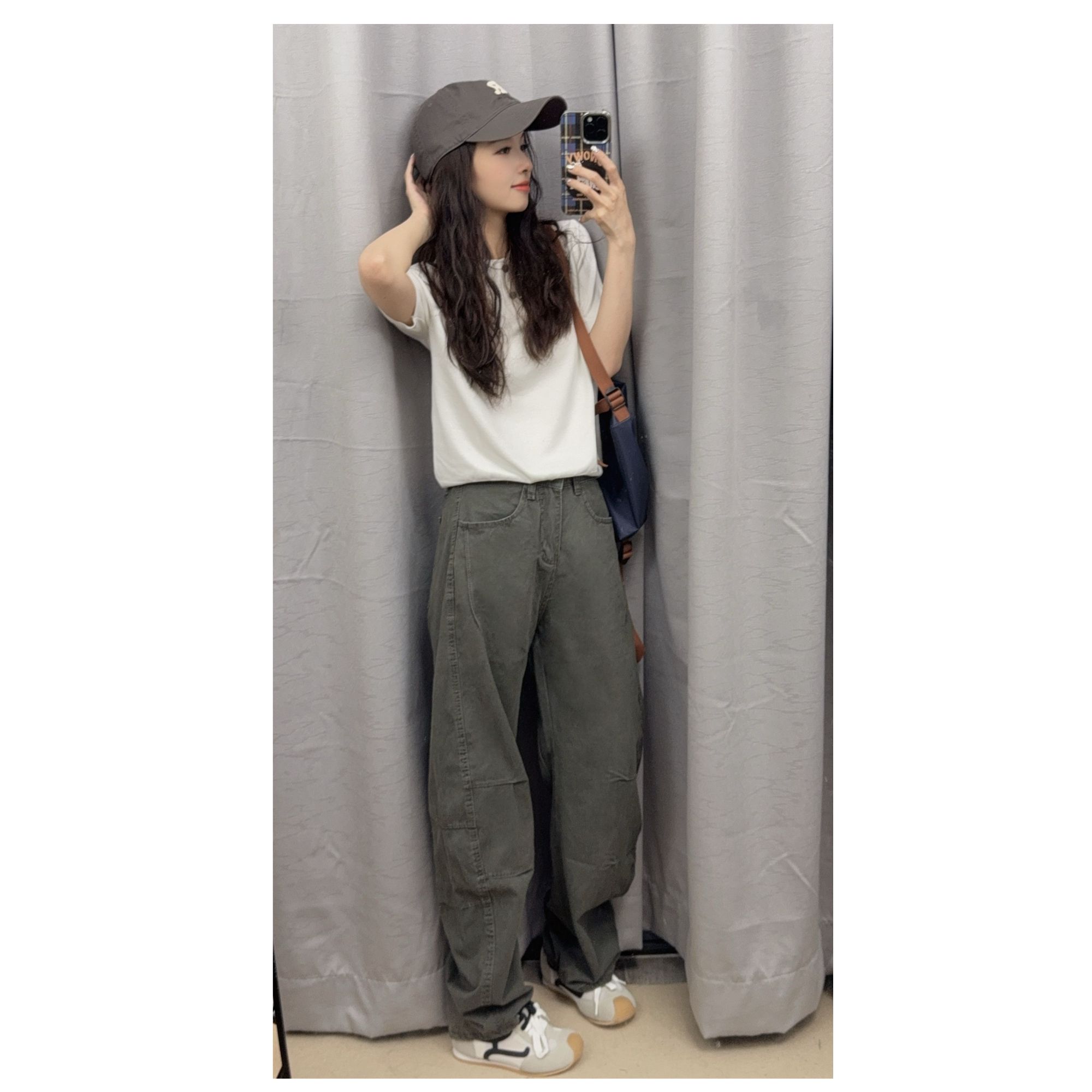 【米老鼠专属】夏季新款美式弯刀休闲裤男女同款宽松直筒vibe阔腿裤