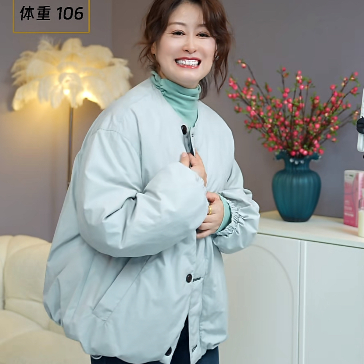 【伟伟专属】3色两面穿圆领撞色扣时尚羽绒服