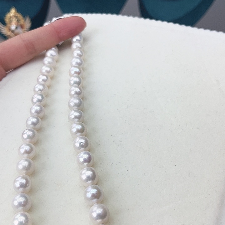 淡水珍珠颈饰银S925镶嵌卡10炫彩高品
