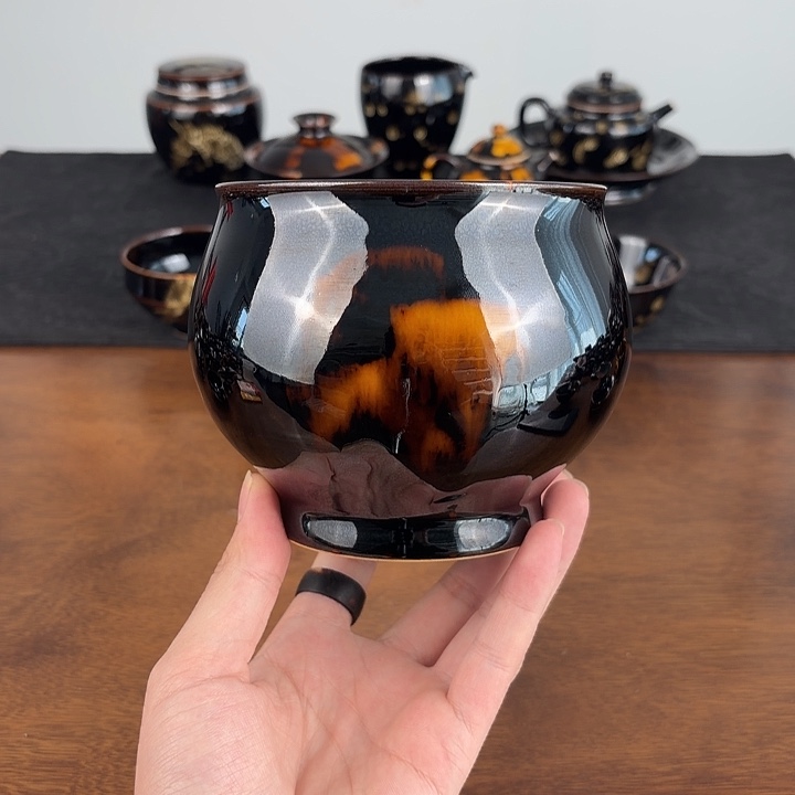 瓷玳瑁釉苹果水洗