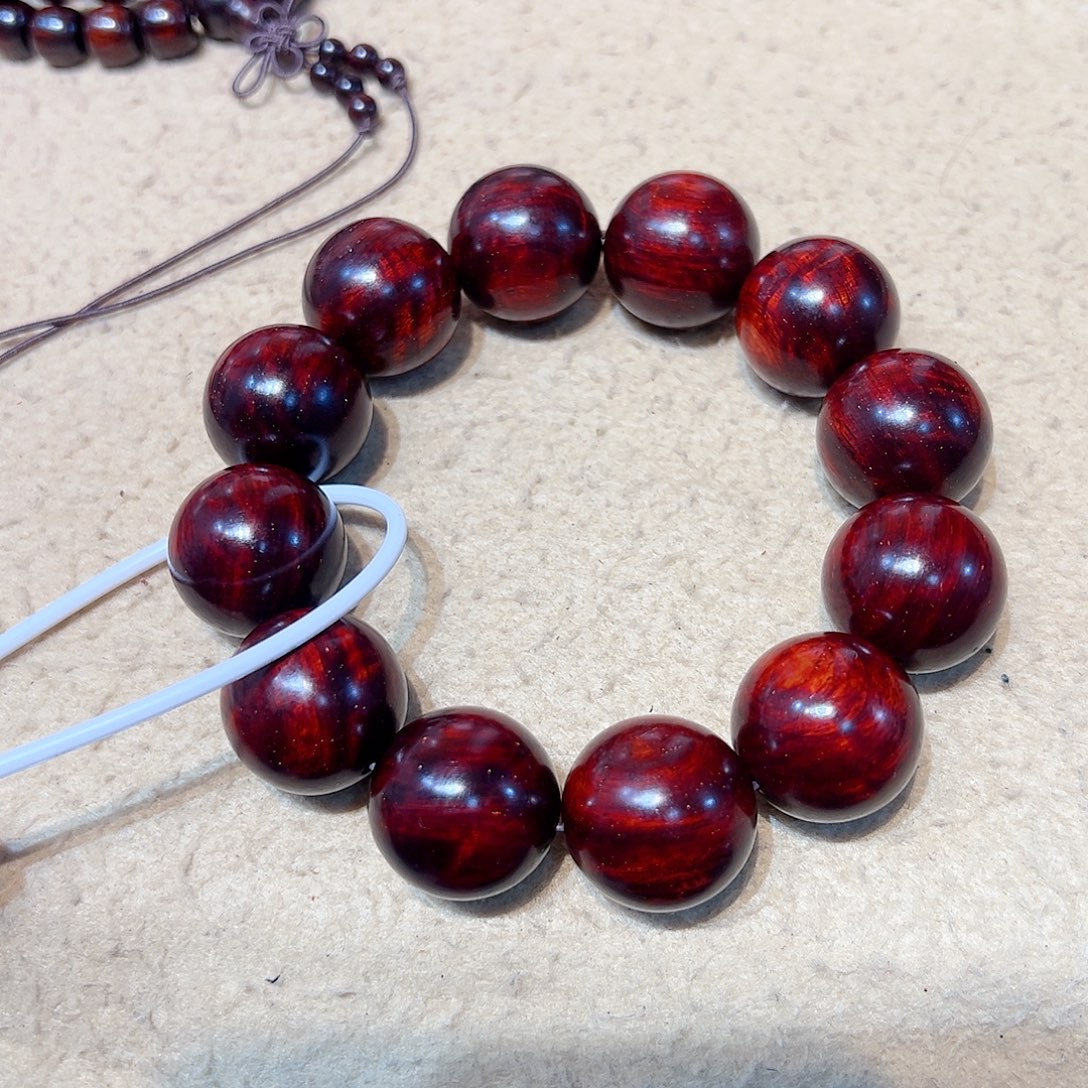 小叶紫檀手串/手链2.0琴料水波金星黑飘红