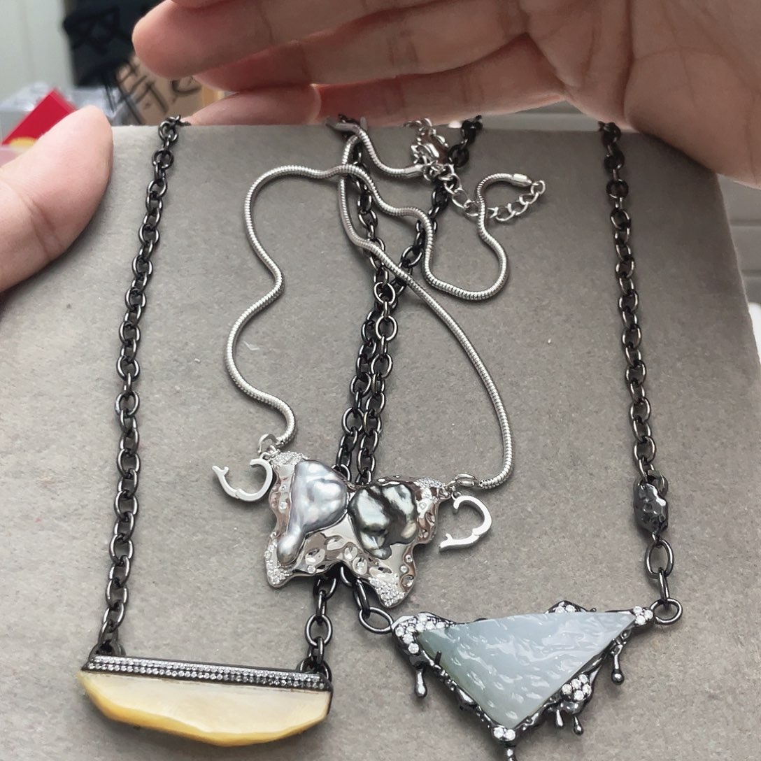 f***r海水珍珠银S925镶嵌颈饰