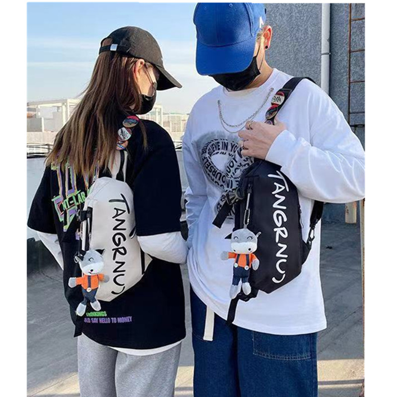 MY/一定制时尚斜挎包小众运动休闲包男女潮牌单肩包个性日系胸包