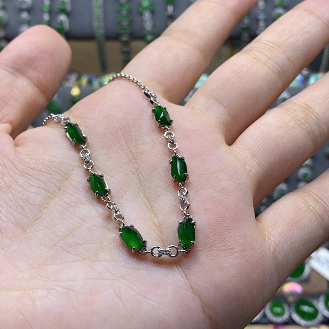 颈饰银S925镶嵌翡翠你****识手链