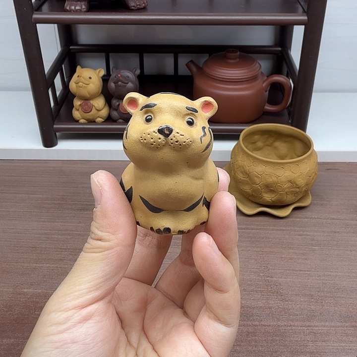 茶案段泥老虎茶宠