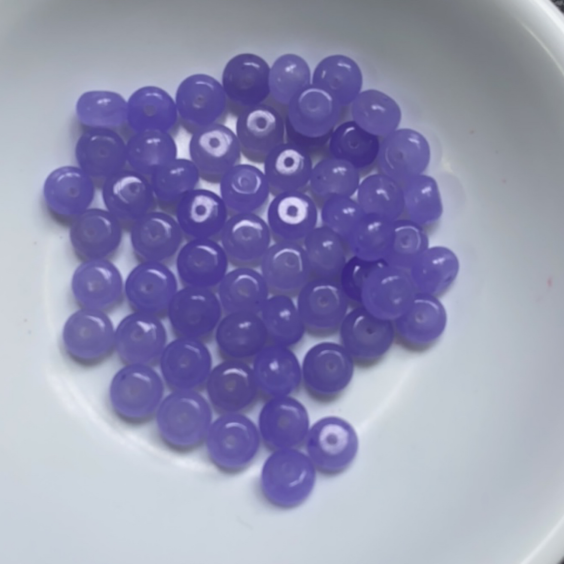 金禧缘珠宝～～A1649 蓝紫 玉算盘4*6mm30个5.8元