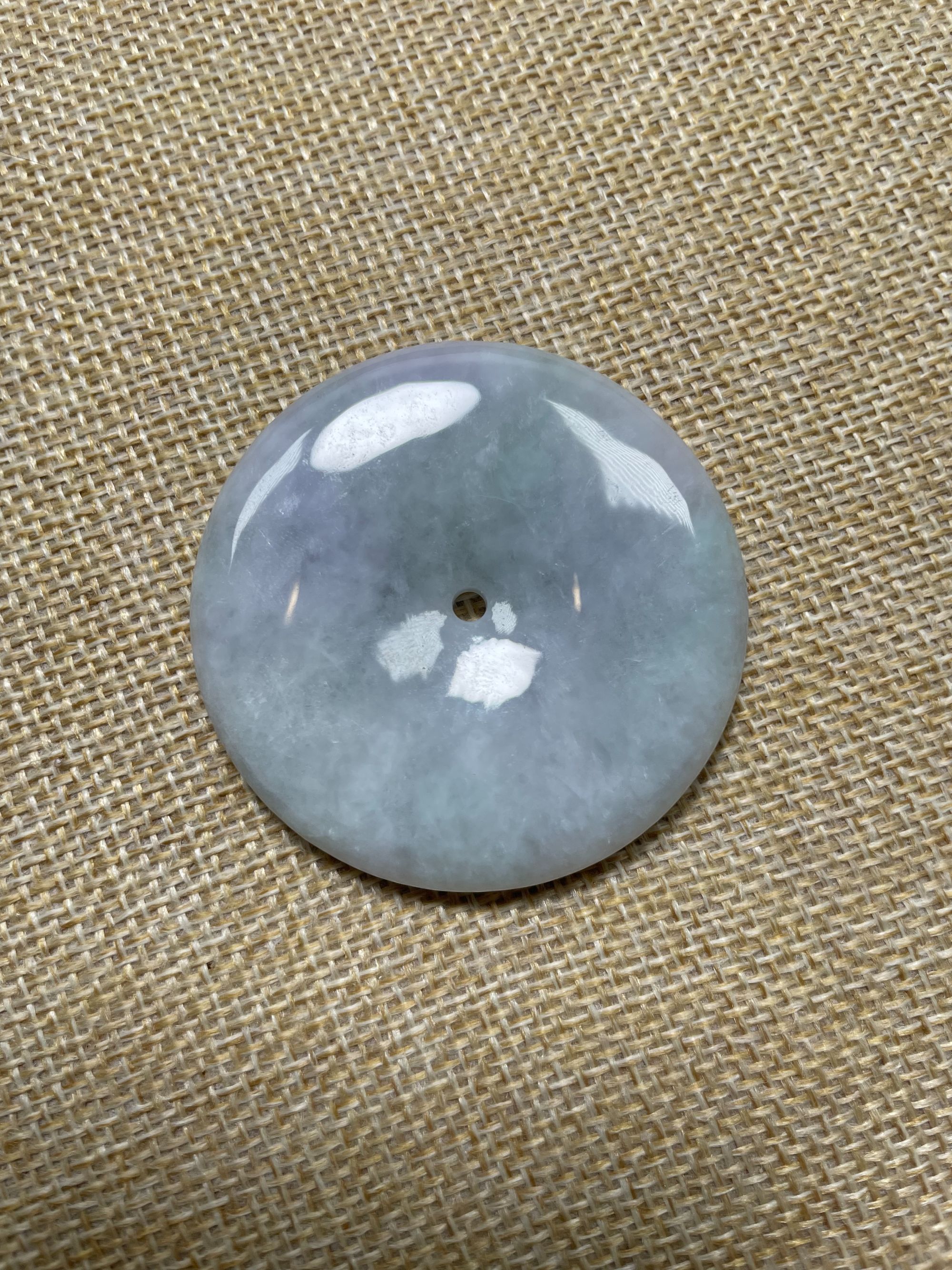 A货淡春彩淡紫罗兰淡绿平安扣37.5-7.4mm