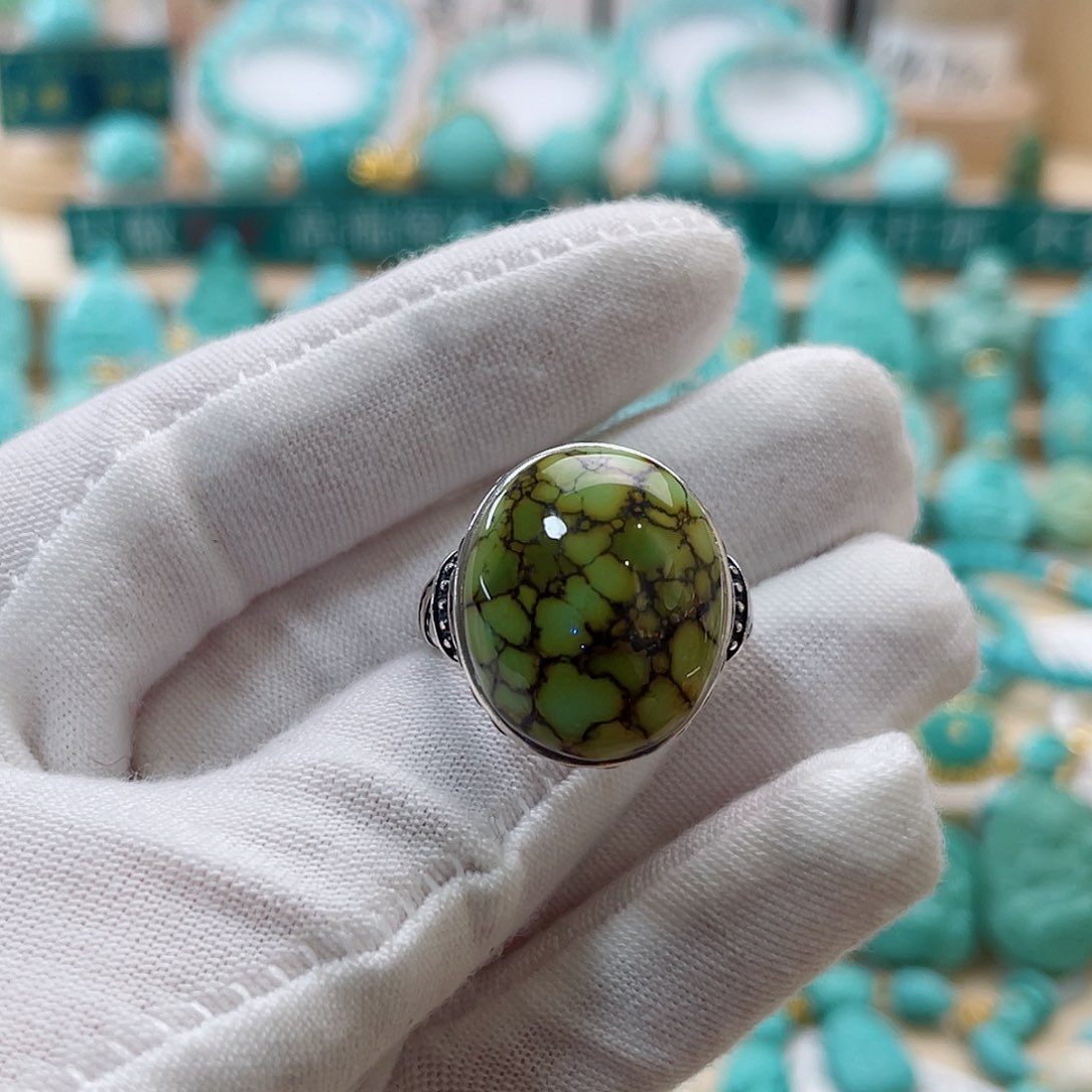 绿松石珠宝奇石银S925镶嵌
