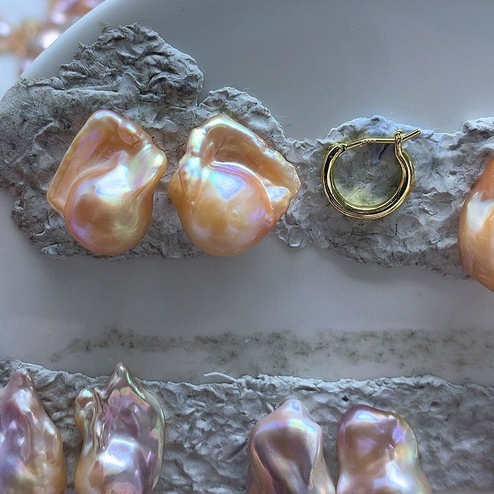 淡水珍珠耳饰银S925镶嵌温*