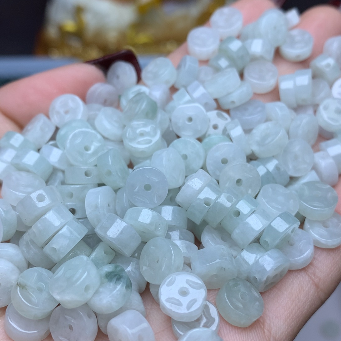 【闪购商品】翡翠手链未镶嵌卡8双面金钱扣30个