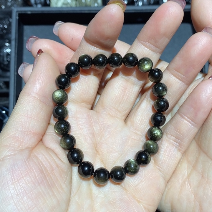 黑曜岩手链未镶嵌网**段