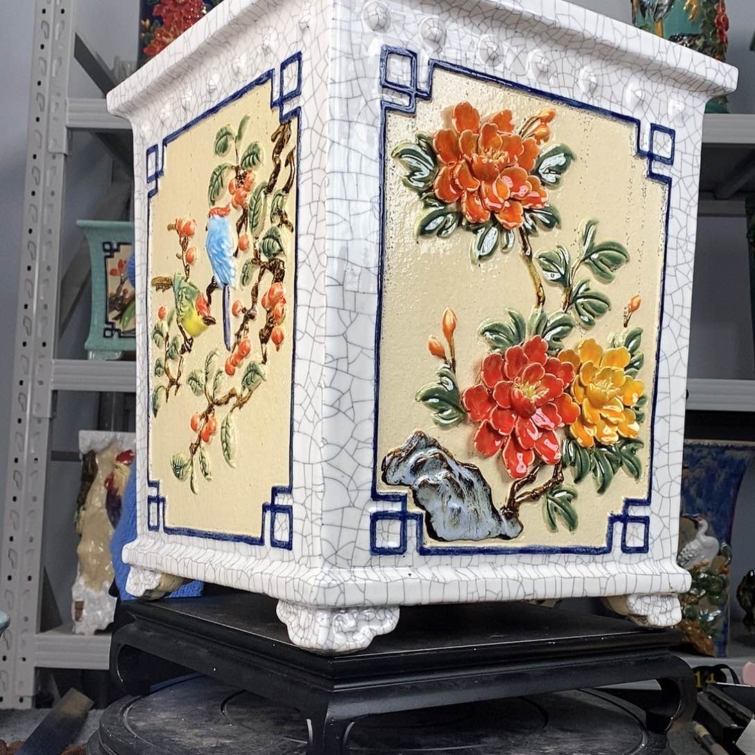 红陶心**香石湾盆石湾盆