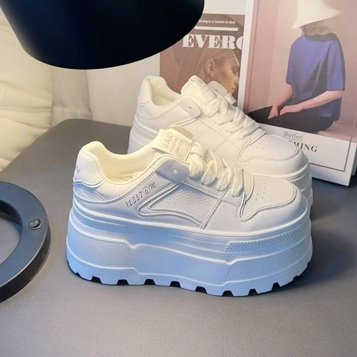 板鞋松糕底增高拼色时尚休闲鞋女鞋百搭透气