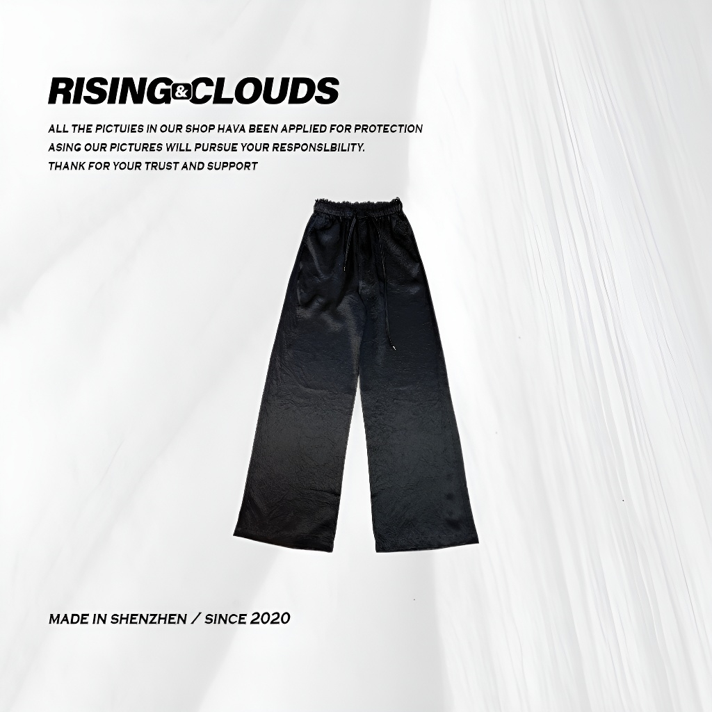 RISING&CLOUDS【莎莎】舒适百搭显瘦时尚醋酸直筒裤030612