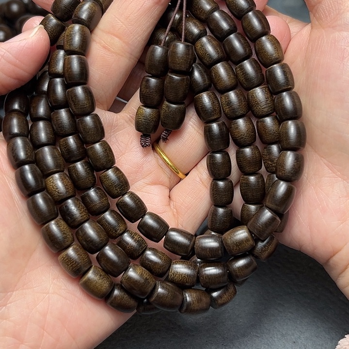 沉香手串老*哥白棋玉化