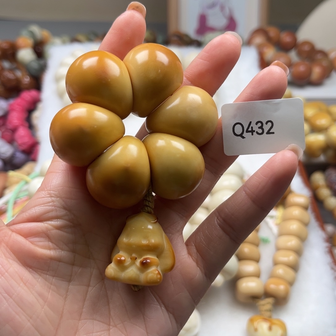 手串菩提根/象牙果蜂**熊Q432手捻炭烧象牙果通货28mm