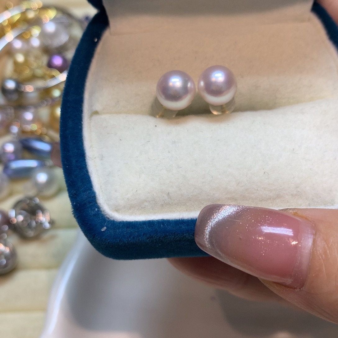 海水珍珠耳饰银S925镶嵌