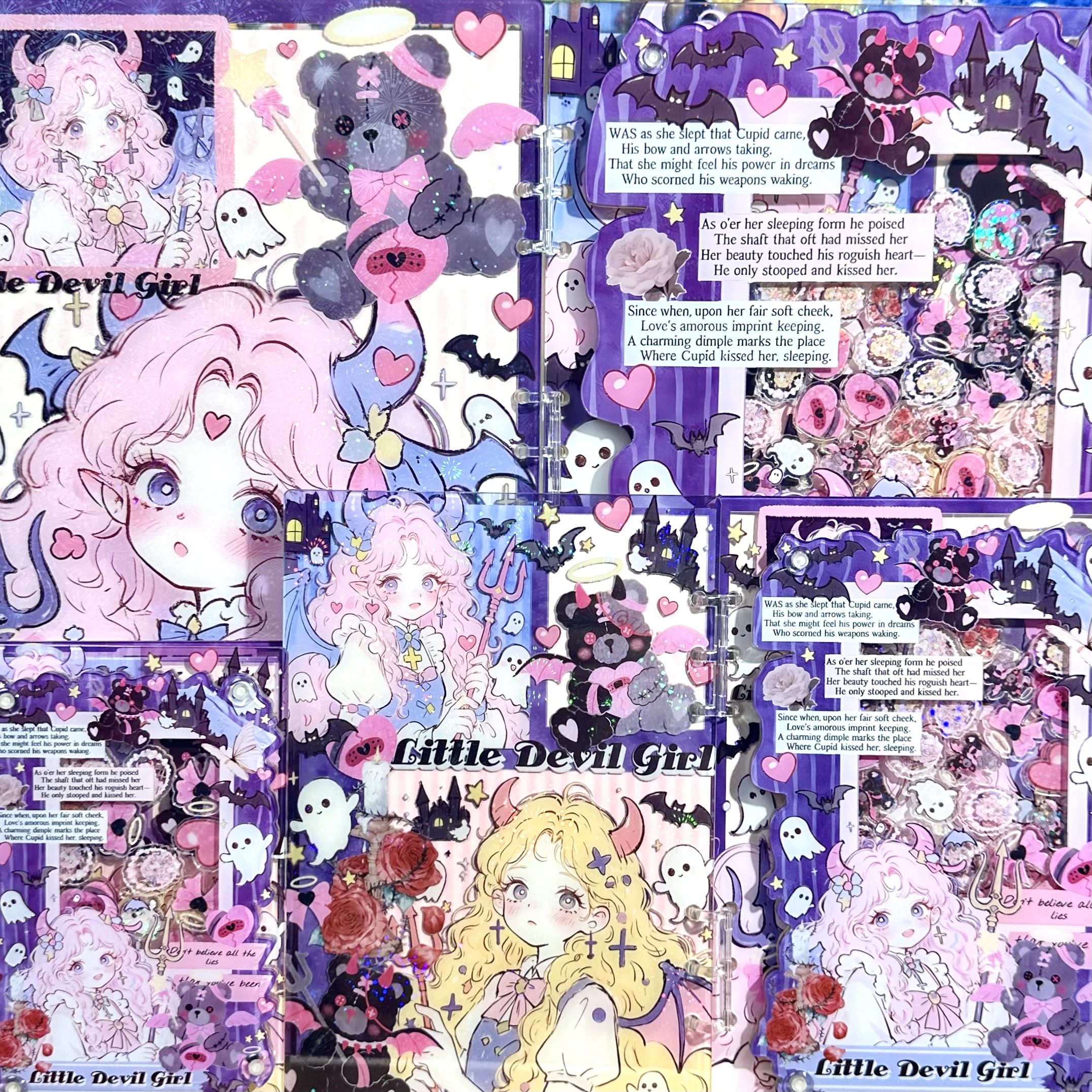 【恶魔女孩】高定摇摇本套餐活页本手工DIY定制潮玩本亚克力