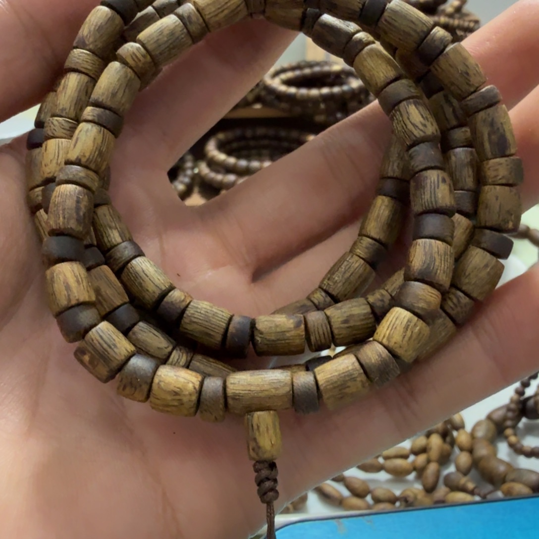 沉香沉香碎屑多圈随行桶珠 16g➕