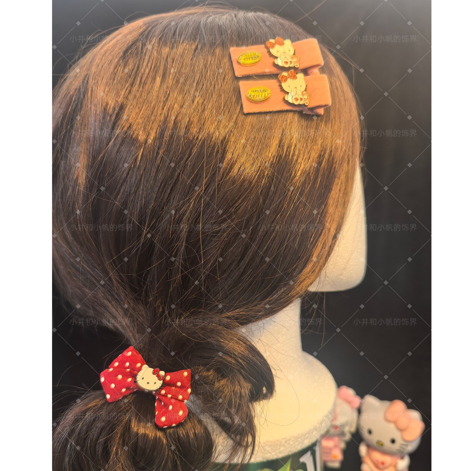 KT凯蒂猫可爱圣诞发夹侧边碎发发夹发饰发卡红色儿童