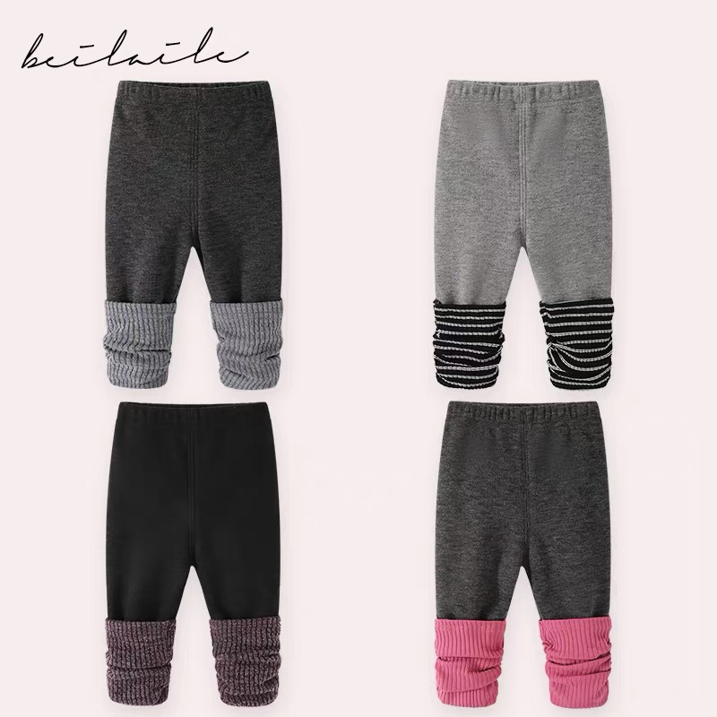 儿童彩色打底裤拼色