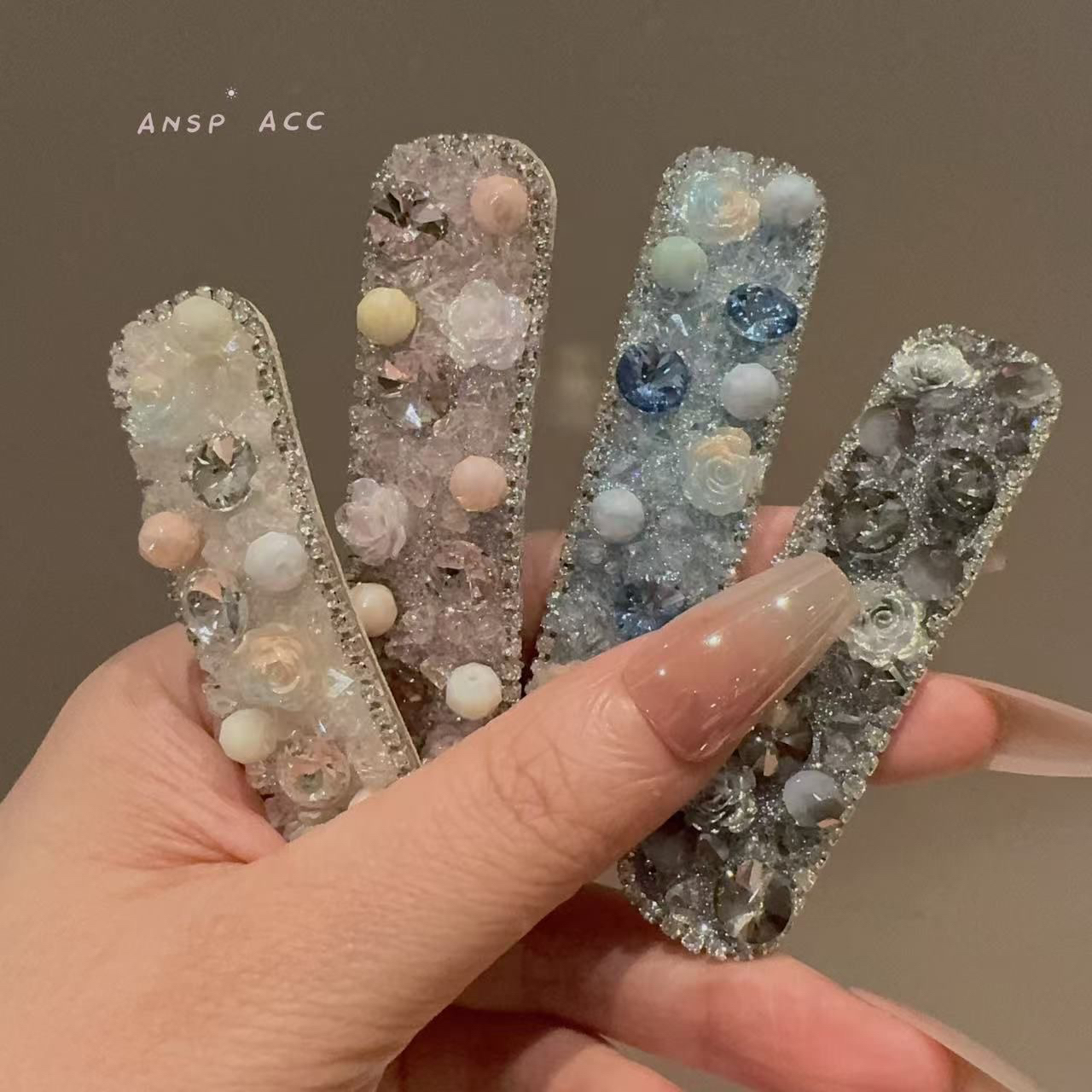暗夜玫瑰一对 爆闪水晶韩系超闪气质碎发掰掰夹